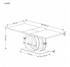Jídelní stůl GALARDO, bílá/zlatá