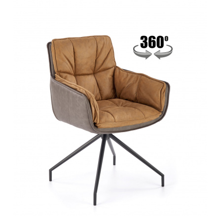 Jídelní otočná židle K523, Hnědá/Tmavě hnědá/Černá Jídelní otočná židle K523, Hnědá/Tmavě hnědá/Černá