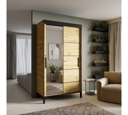 Posuvná skříň BELL-M 120 Artisan+Černá