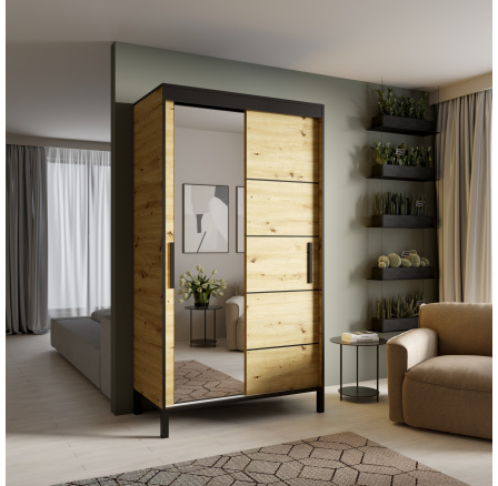 Posuvná skříň BELL-M 120 Artisan+Černá