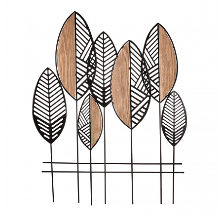 Nástěnná dekorace - listy, MDF a kov