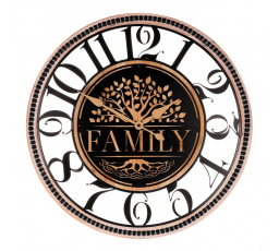 Hodiny nástěnné - pr. 60 cm, dřevo a kov, strom života "Family"