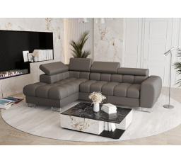 Rohová sedací souprava ASPEN MINI přírodní kůže 260x170 cm - šedá kůže , levá