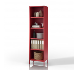 Knihovna MARIO, 500 x 1800 x 350 mm, Moderní : červená