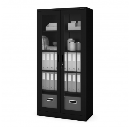 Skříň prosklená AMELIA 900 x 1850 x 400 mm, černá Skříň prosklená AMELIA 900 x 1850 x 400 mm, černá