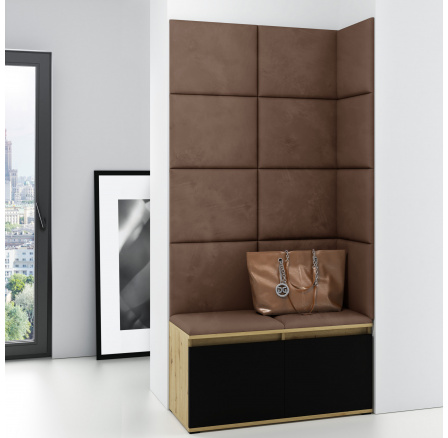 Předsíňová stěna EMI 2, Trinity 07/Artisan + černá Předsíňová stěna EMI 2, Trinity 07/Artisan + černá