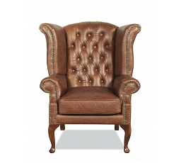 Křeslo Chesterfield Queen kůže koňak