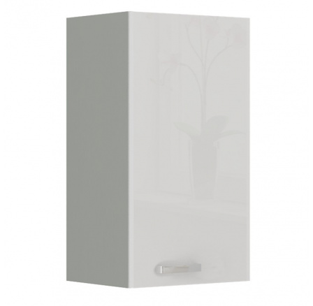 Kuchyňská horní skříňka BOLZANO 40-G-72-1F, bílý lesk/šedá Kuchyňská horní skříňka BOLZANO 40-G-72-1F, bílý lesk/šedá