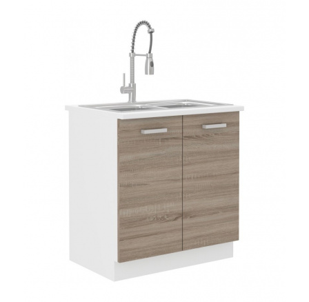 Kuchyňská skříňka Dalton 80-ZL-2F-ZB bílá/dub sonoma truffle