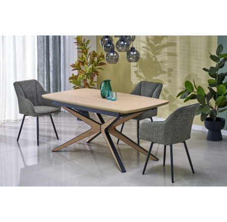 Jídelní stůl JAMES, přírodní / černá