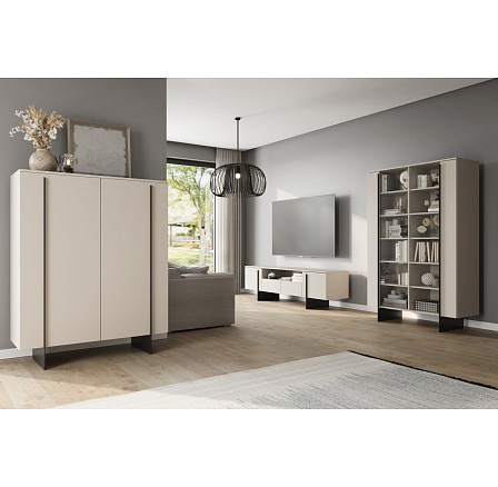 LARENA VITRÍNA 120 2D - kašmír / černé nohy