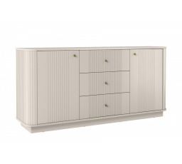 VESPER KOMODA 160 2D3SZ - kašmír mdf / kašmír / zlaté úchyty / sokl