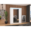 Posuvná skříň se zrcadlem a LED osvětlením INESS 150 Bílá+Bílá