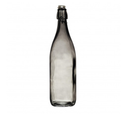 Skleněná láhev 1L kouřová hladká