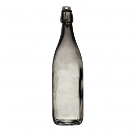 Skleněná láhev 1L kouřová hladká