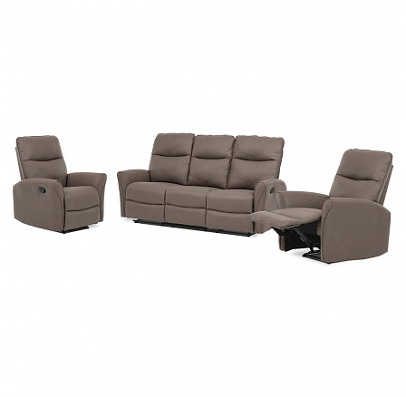 Sedací souprava, hnědá, látka vintage, ASD-4302 COF3