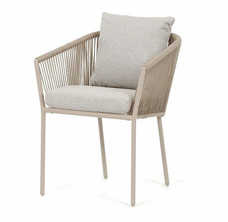 Zahradní židle, hliník, látka, béžová, AZC-C1179 CRM