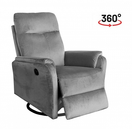 Relaxační křeslo s elektrickým rozkládáním, šedý samet Riviera 91 FR15-FX