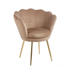 Křeslo velvet cappuccino /zlaté nohy/ FR1-FX