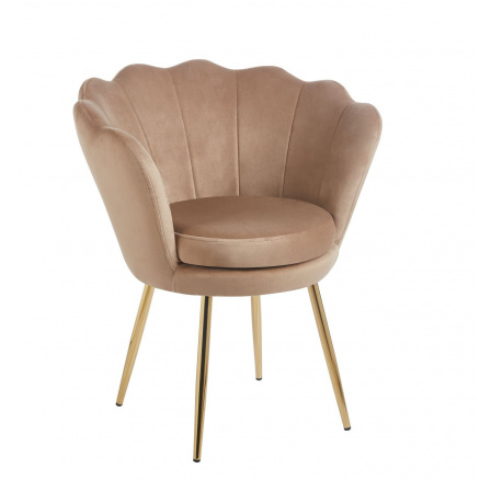 Křeslo velvet cappuccino /zlaté nohy/ FR1-FX