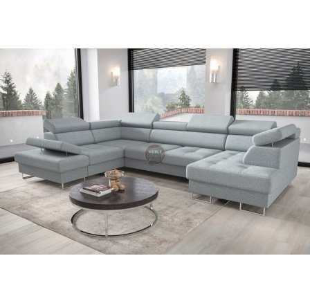 Rohová sedací souprava GALAXY MAX II s funkcí spaní 210x350x165 - mátová, levá