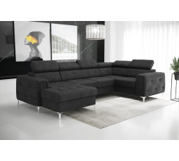 Rohová sedací souprava ORION MAX III s funkcí spaní 165x320x185 cm - černá , pravá