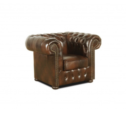 Křeslo Chesterfield Classic 1 kůže hnědá
