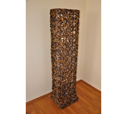 Lampa ratanová vysoká bambus včetně LED žárovek