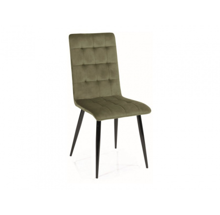 Jídelní židle OTTO VELVET, olivový Bluvel 77/černý mat Jídelní židle OTTO VELVET, olivový Bluvel 77/černý mat