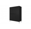 Skříň Nicole 150 cm se 2 skrytými zásuvkami - černý mat / černé nožky