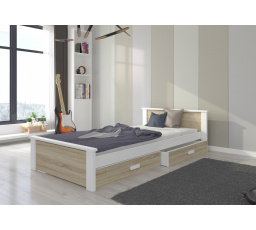 Postel s matrací ALDEX 200x90 Bílá+Sonoma