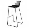 Barová židle Dill High černá s černým polštářem