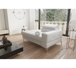 Sofa lenoška TOSCANIA 135 cm přírodní kůže - bílá kůže, levá strana