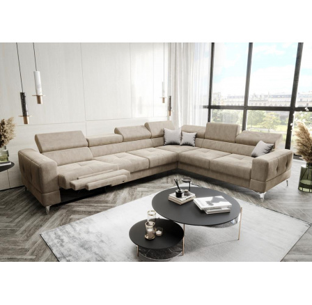 Rohová sedací souprava TOSCANIA MAX , relax 320×250 - pravá, béžová