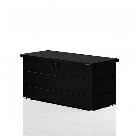 Velká černá balkonová zahradní truhla: CARRIEN 1190 x 520 x 587 mm Velká černá balkonová zahradní truhla: CARRIEN 1190 x 520 x 587 mm