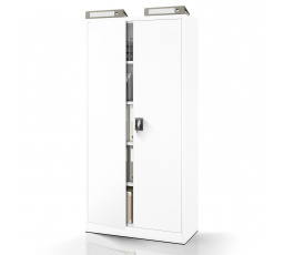 Kancelářská kovová skříň na dokumenty JAN, 900 x 1850 x 400 mm, bílá