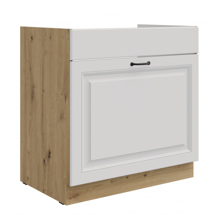 Dolní skříňka STELLO - 80 ZL 1S BB, Dub Artisan/Bílý mat