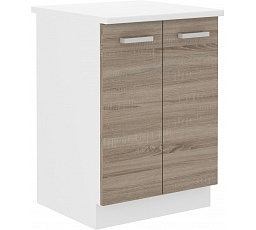 Dolní skříňka DAVIS - 60 D 2F ZB, Bílá/Dub Sonoma Trufla