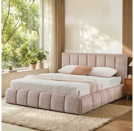Čalouněná postel s úložným prostorem DAISY 160, Béžová