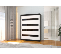 Posuvná skříň s lacobelem MARTINEZ 150 Černá+Bílá