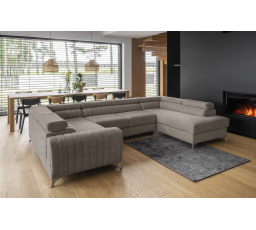 Rohová sedací souprava ve tvaru U LOUIS, Poco 7 Pravá