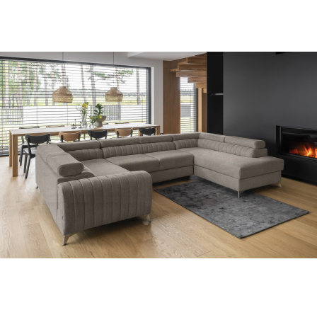 Rohová sedací souprava ve tvaru U LOUIS, Poco 7 Pravá