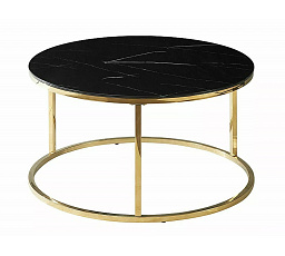 Konferenční stůl SABINE, černý s efektem mramoru/zlatá