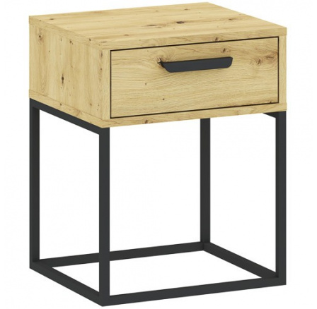 Noční stolek CADRO 1S 40 NR3, Dub Artisan/Černá