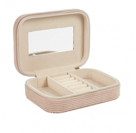 Růžová manšestrová krabička Velour