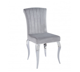 Židle velvet/chrom šedá K8-FX