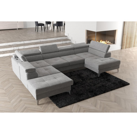 Rohová sedací souprava TOSCANIA MAX II 170x350x220 - šedá , levá