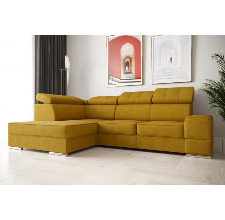 Rohová sedací souprava ROYAL I 260×185 - žlutá , levá