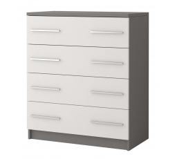 Komoda OMEGA II - 02, Šedá/Bílá