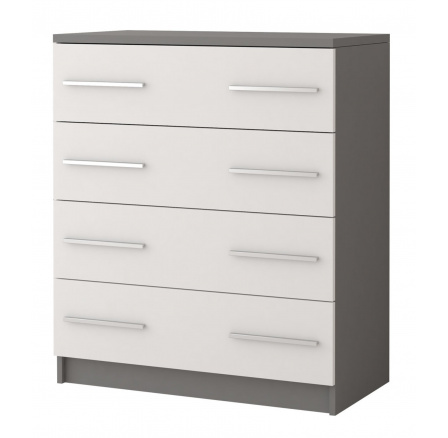 Komoda OMEGA II - 02, Šedá/Bílá Komoda OMEGA II - 02, Šedá/Bílá